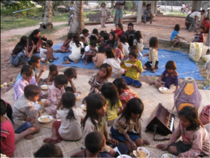 Happy recipients of prasadam!