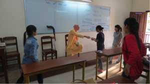 Students come to receive the mercy of the Lord, prasadam