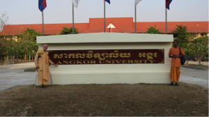 In front of Angkor University just before leaving